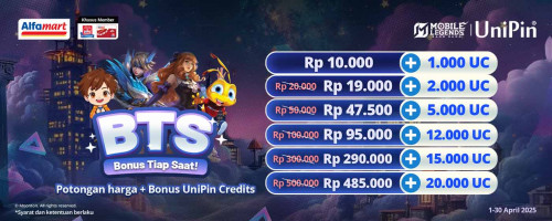 BTS – Bonus Tiap Saat! Beli Voucher Game UniPin di Alfamart, Dapatkan Bonus Melimpah Tiap Hari!